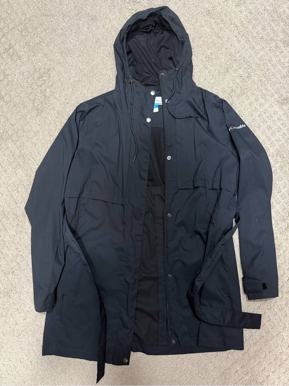 Columbia Women’s Hooded Black Rain Jacket